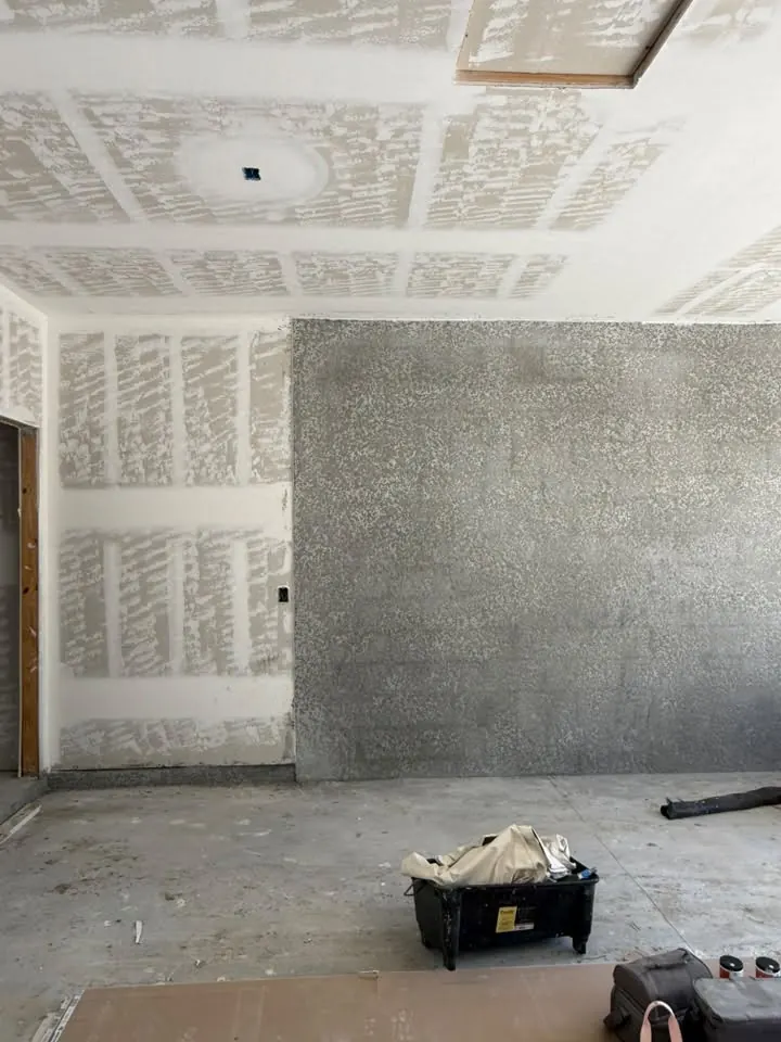 Drywall finishing in progress